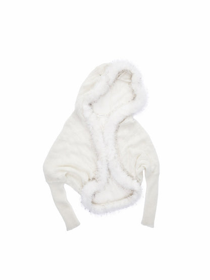 Mohair Patchwork Wool Collar Pocket Knitted Jacket【s0000015658】