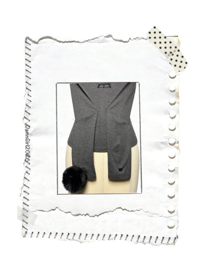 Cross Patchwork Striped High Neck Subculture Slimming Base Layer【s0000015662】