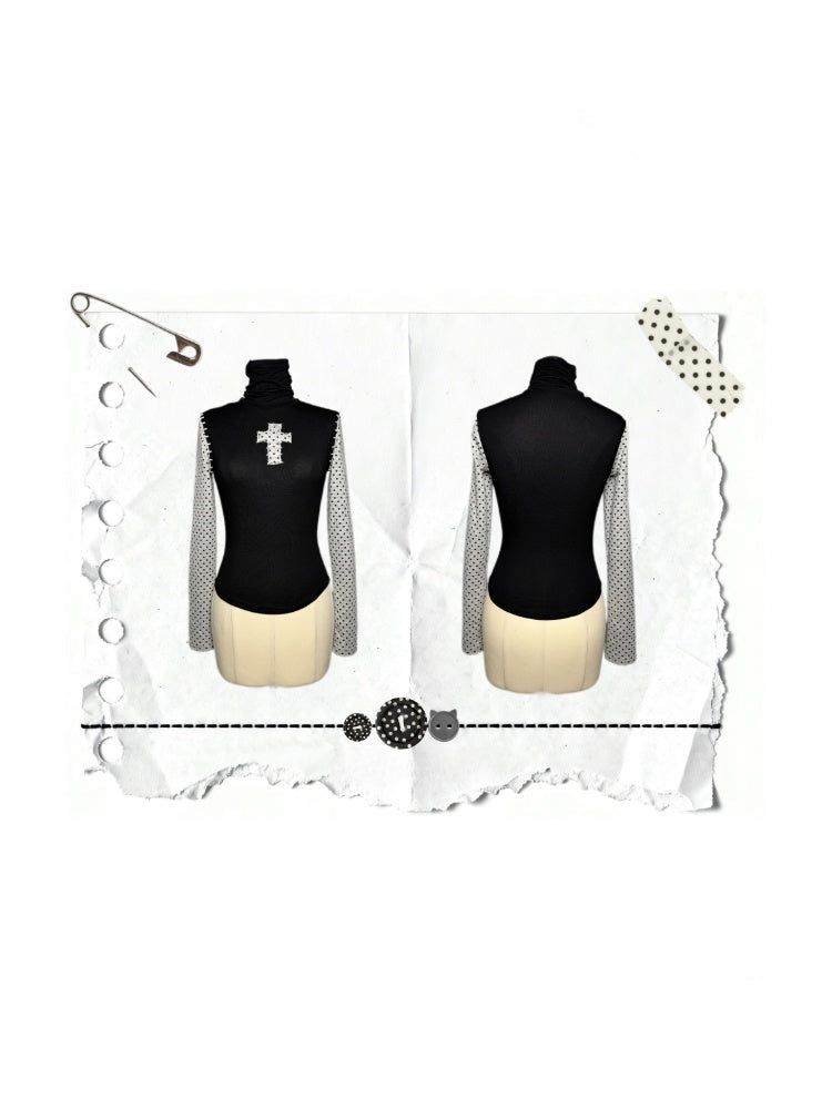 Cross Stitch Patchwork Polka Dot Base Cake Dress【s0000015663】