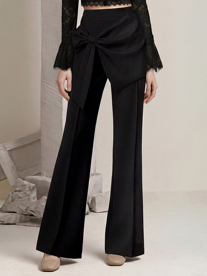 Elegant Lady-Like Floral Lace Edge Frill Crew Neck Blouse & Pants Set【s0000015775】