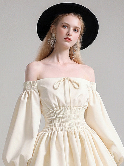Romantic Girly Off-Shoulder Dress【s0000015781】