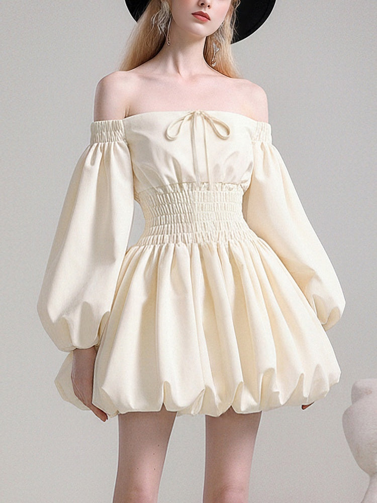 Romantic Girly Off-Shoulder Dress【s0000015781】