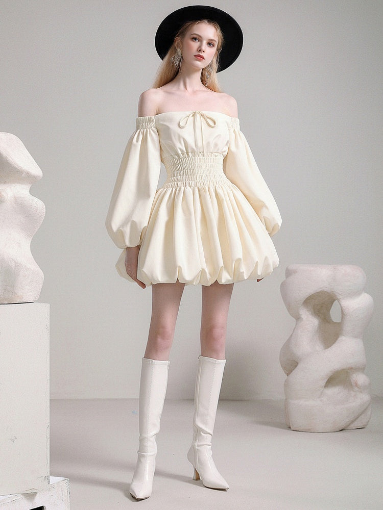 Romantic Girly Off-Shoulder Dress【s0000015781】