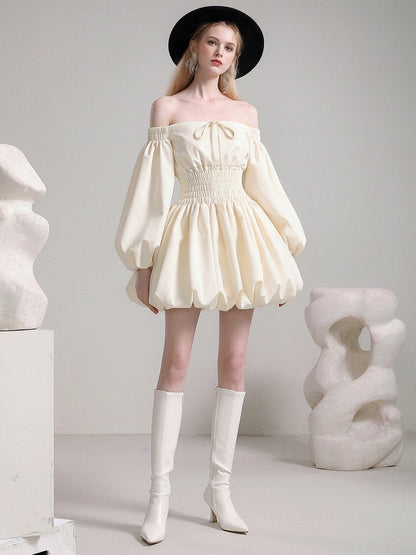 Romantic Girly Off-Shoulder Dress【s0000015781】