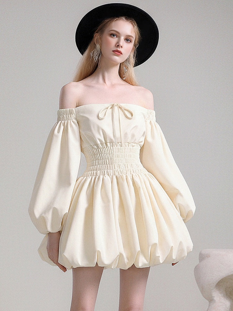 Romantic Girly Off-Shoulder Dress【s0000015781】