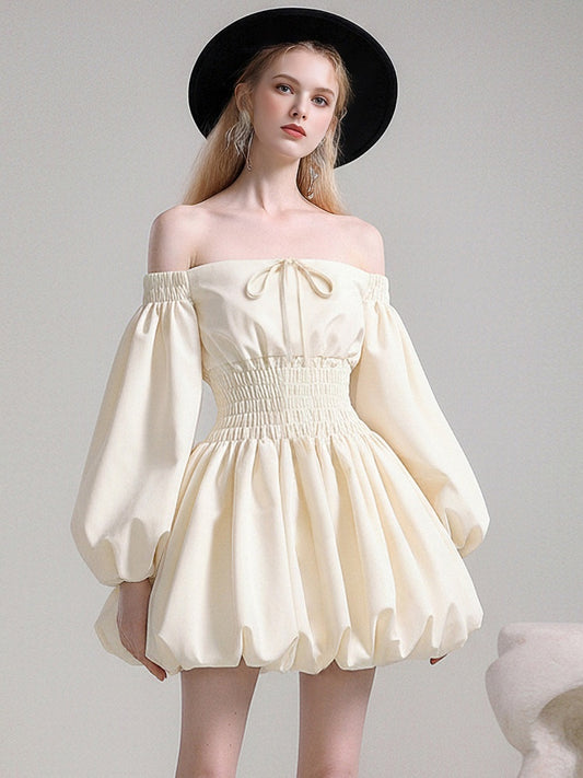 Romantic Girly Off-Shoulder Dress【s0000015781】