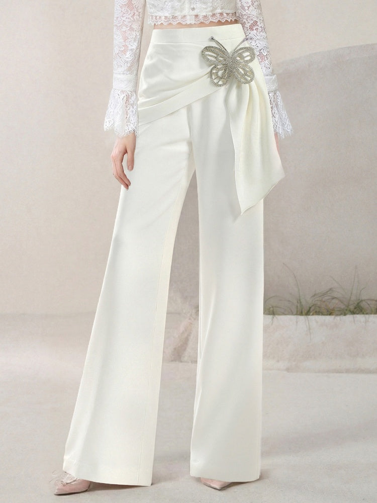 Elegant Lace Blouse & Pants Suit Set【s0000015782】