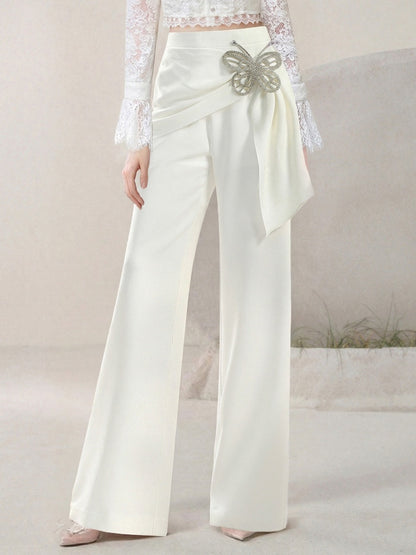 Elegant Lace Blouse & Pants Suit Set【s0000015782】