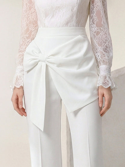 Slim Lace Blouse & Semi-Flared Long Pants Set【s0000015808】