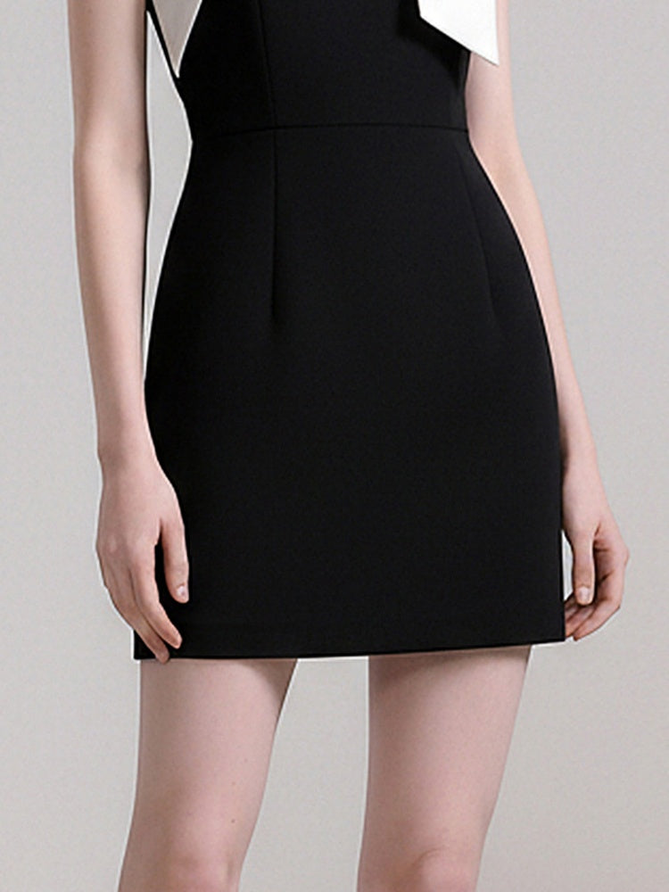 Camellia Nocturne  Romantic Halter Neck Camellia Slanted-Shoulder Dress【s0000015832】