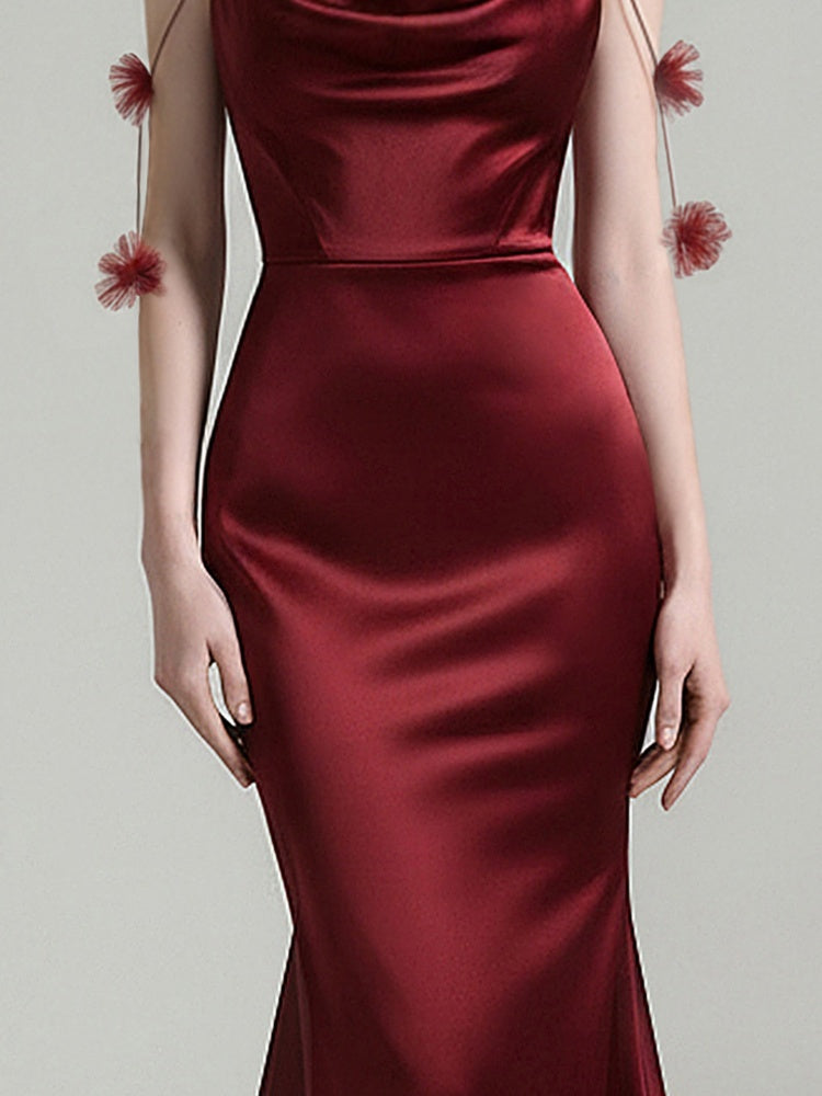 Sleeveless Heart Swing Collar Mermaid Dress【s0000015837】