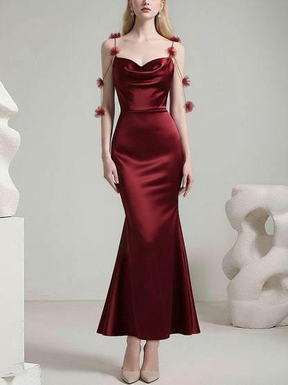Sleeveless Heart Swing Collar Mermaid Dress【s0000015837】
