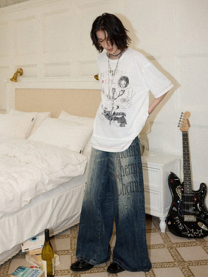 Chemical Girl × NANA Collaboration High-Waisted Wide-Leg Big Flared Jeans【s0000016011】