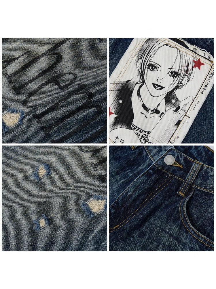 Chemical Girl × NANA Collaboration High-Waisted Wide-Leg Big Flared Jeans【s0000016011】