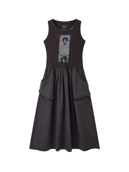 Chemical Girl × NANA Collaboration Character Print Silhouette Patchwork Sleeveless Dress【s0000016013】