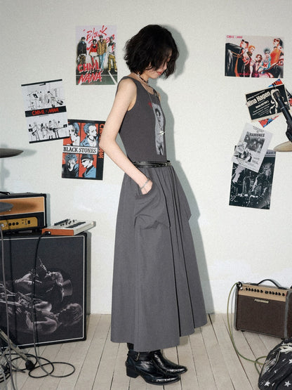 Chemical Girl × NANA Collaboration Character Print Silhouette Patchwork Sleeveless Dress【s0000016013】
