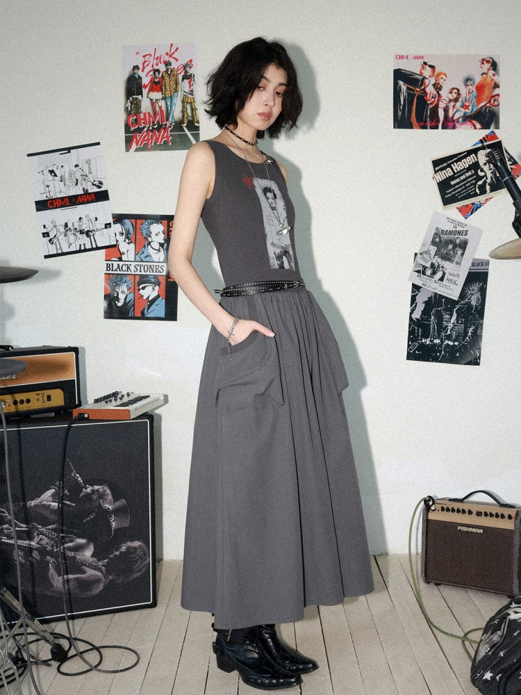 Chemical Girl × NANA Collaboration Character Print Silhouette Patchwork Sleeveless Dress【s0000016013】