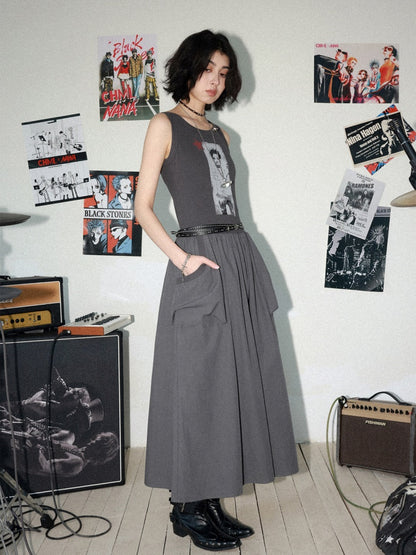 Chemical Girl × NANA Collaboration Character Print Silhouette Patchwork Sleeveless Dress【s0000016013】