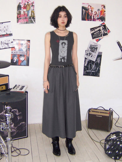 Chemical Girl × NANA Collaboration Character Print Silhouette Patchwork Sleeveless Dress【s0000016013】