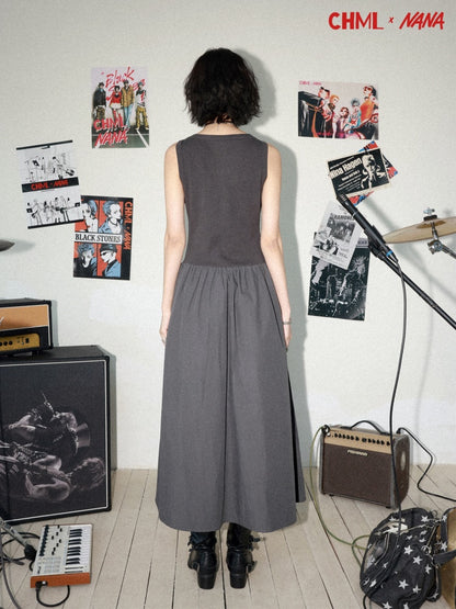 Chemical Girl × NANA Collaboration Character Print Silhouette Patchwork Sleeveless Dress【s0000016013】