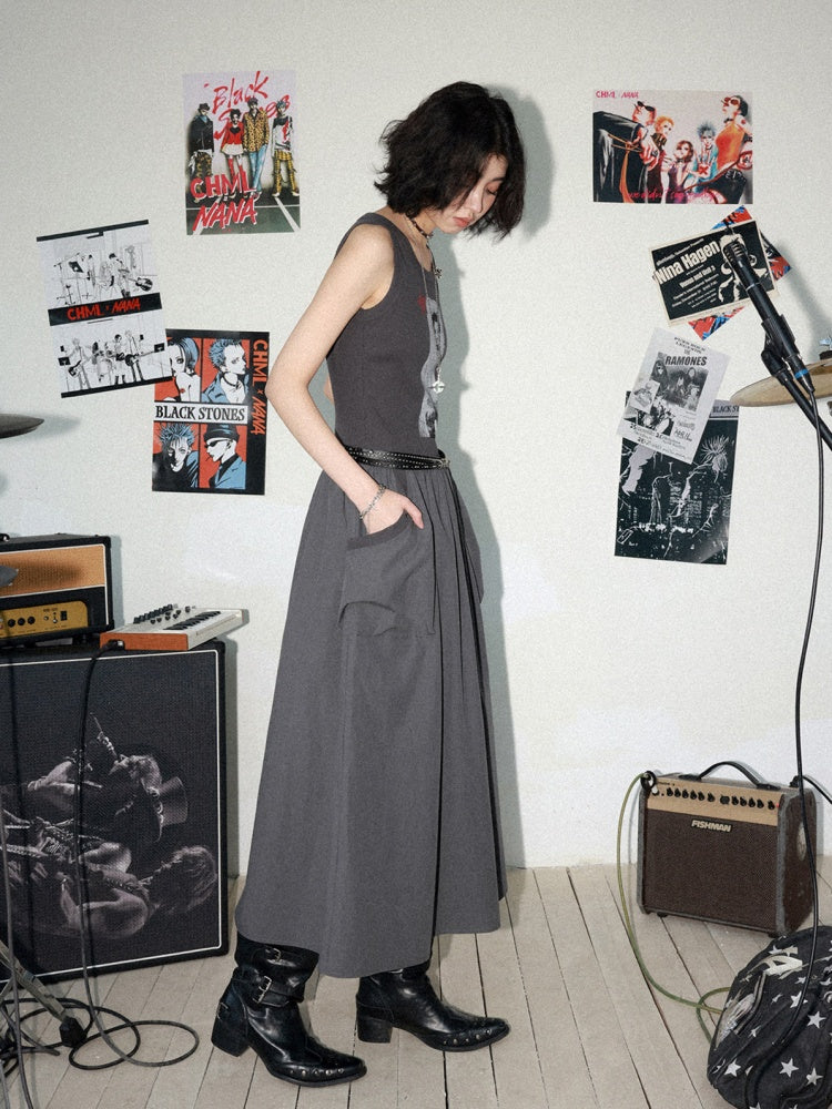 Chemical Girl × NANA Collaboration Character Print Silhouette Patchwork Sleeveless Dress【s0000016013】