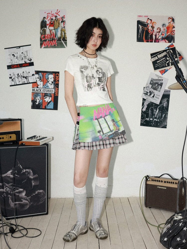 Chemical Girl × NANA Collaboration Metal Ring Slim Short-Sleeved T-Shirt【s0000016016】