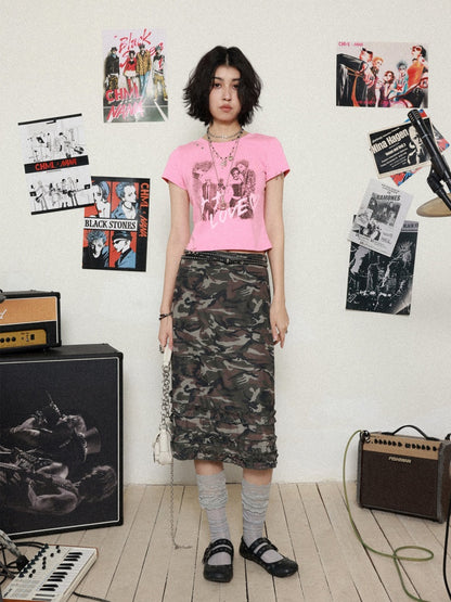 Chemical Girl × NANA Collaboration Metal Ring Slim Short-Sleeved T-Shirt【s0000016016】