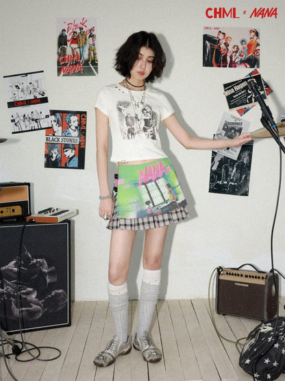 Chemical Girl × NANA Collaboration Metal Ring Slim Short-Sleeved T-Shirt【s0000016016】
