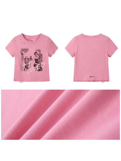 Chemical Girl × NANA Collaboration Metal Ring Slim Short-Sleeved T-Shirt【s0000016016】