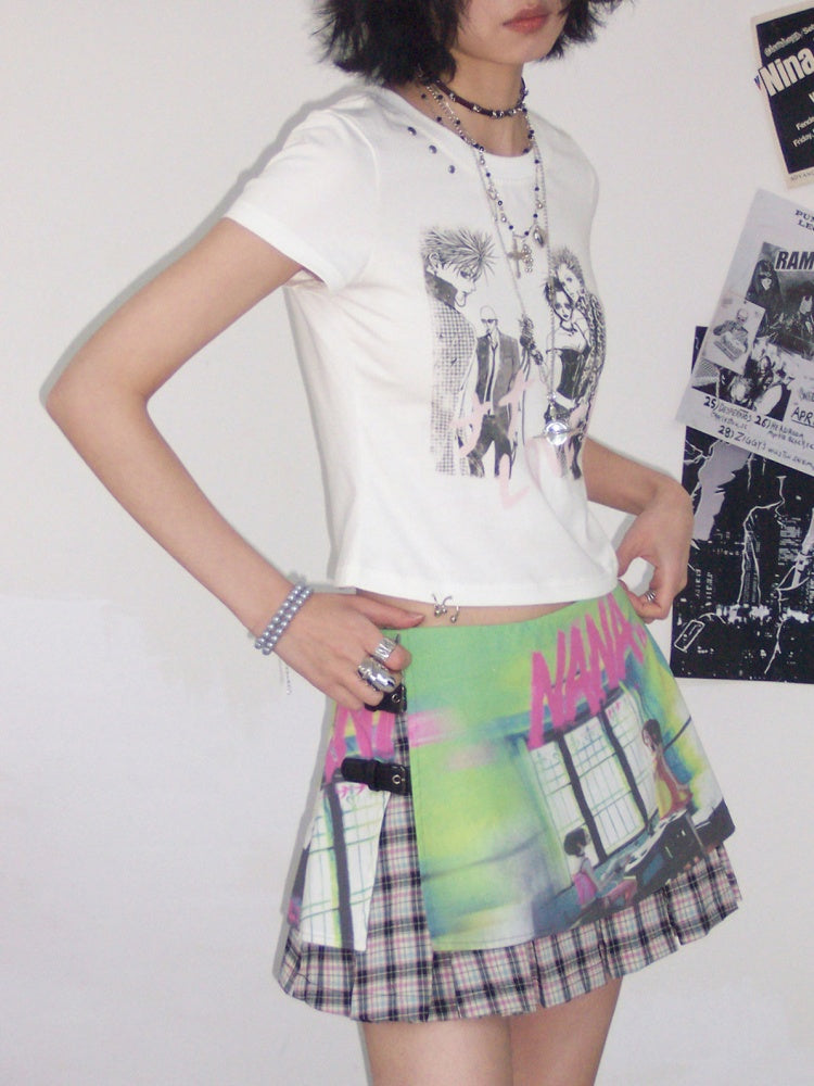 Chemical Girl × NANA Collaboration Metal Ring Slim Short-Sleeved T-Shirt【s0000016016】