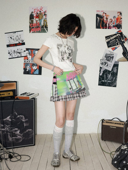 Chemical Girl × NANA Collaboration Metal Ring Slim Short-Sleeved T-Shirt【s0000016016】