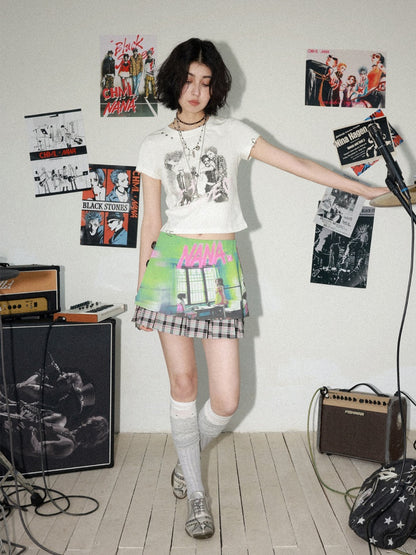 Chemical Girl × NANA Collaboration Metal Ring Slim Short-Sleeved T-Shirt【s0000016016】