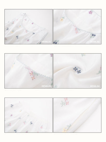 Botanical Embroidery Tank Tops Pants Dress Setup【s0000016032】