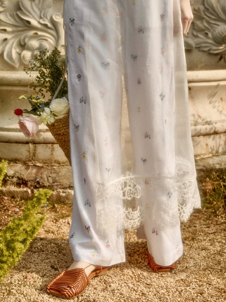 Botanical Embroidery Tank Tops Pants Dress Setup【s0000016032】