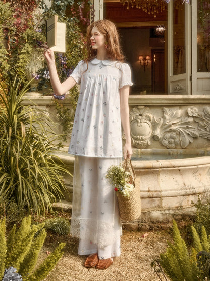 Botanical Embroidery Tank Tops Pants Dress Setup【s0000016032】