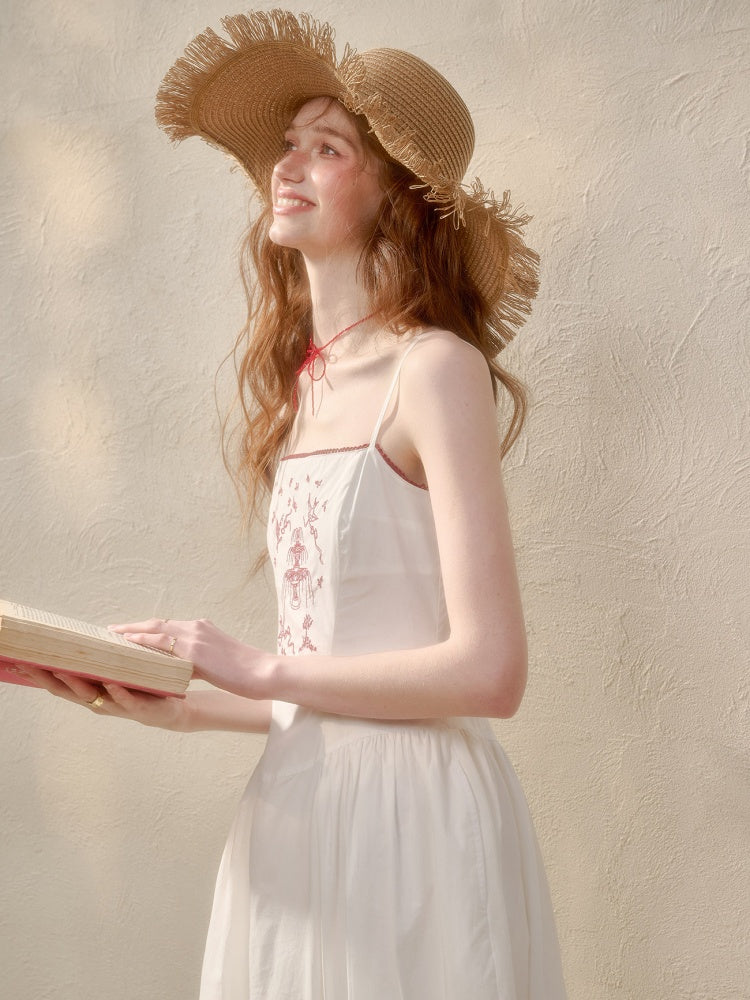 Fountain Embroidery Camisole Long Dress【s0000016036】