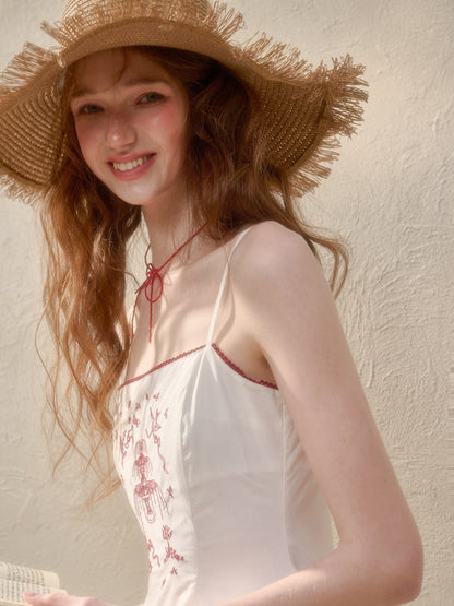 Fountain Embroidery Camisole Long Dress【s0000016036】