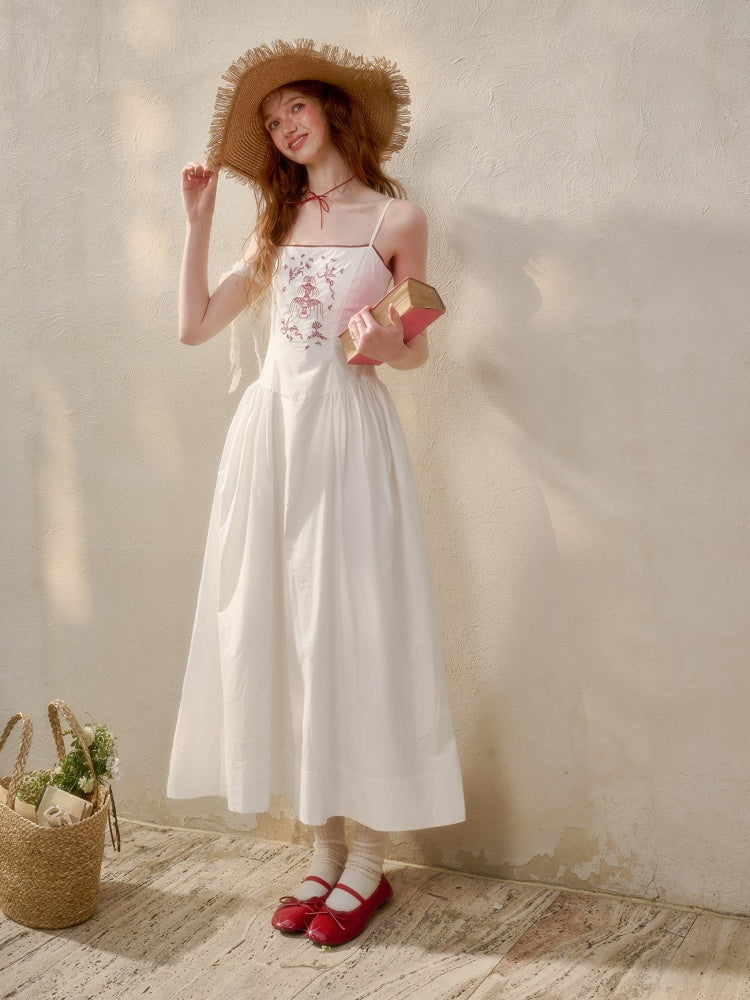 Fountain Embroidery Camisole Long Dress【s0000016036】