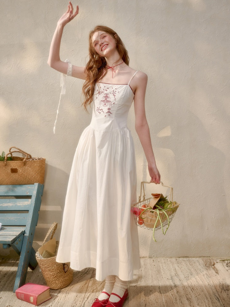 Fountain Embroidery Camisole Long Dress【s0000016036】