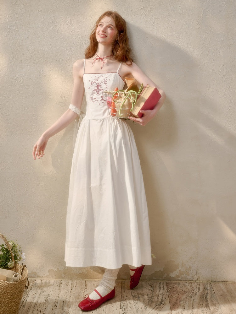 Fountain Embroidery Camisole Long Dress【s0000016036】