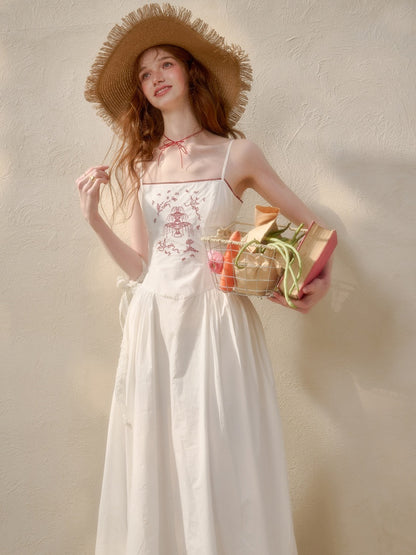 Fountain Embroidery Camisole Long Dress【s0000016036】