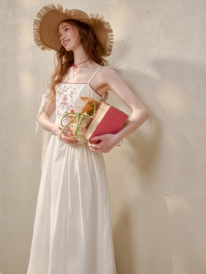 Fountain Embroidery Camisole Long Dress【s0000016036】
