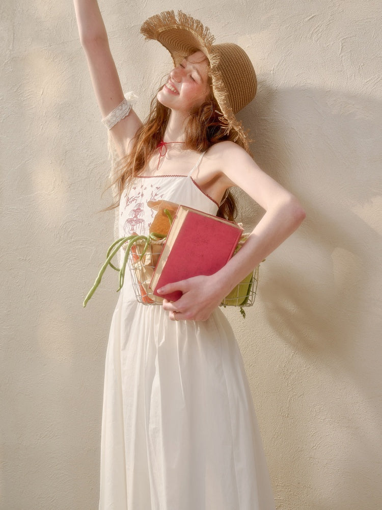 Fountain Embroidery Camisole Long Dress【s0000016036】