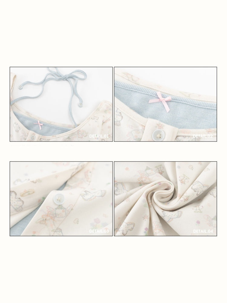 Original Hand-Painted Cardigan & Skirt Setup【s0000016038】
