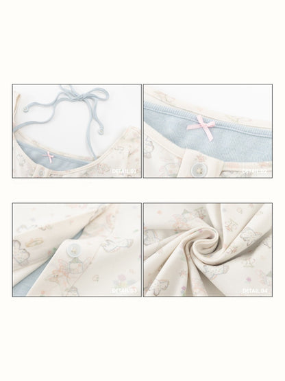 Original Hand-Painted Cardigan & Skirt Setup【s0000016038】