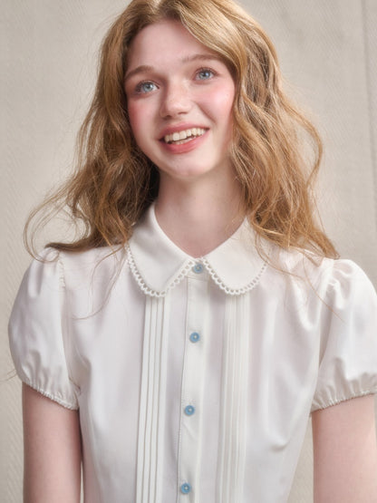 Handmade Embroidery Cute Playful Doll Collar Blouse【s0000016039】