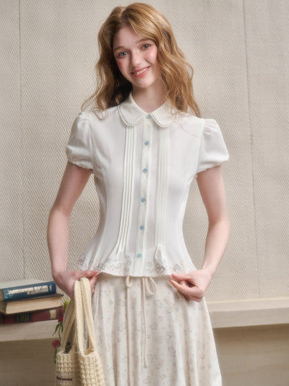 Handmade Embroidery Cute Playful Doll Collar Blouse【s0000016039】