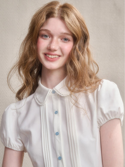 Handmade Embroidery Cute Playful Doll Collar Blouse【s0000016039】