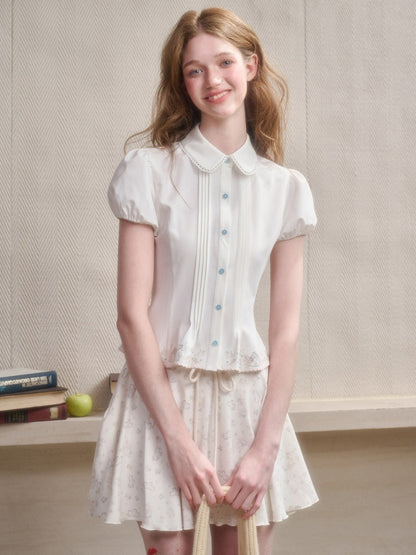 Handmade Embroidery Cute Playful Doll Collar Blouse【s0000016039】
