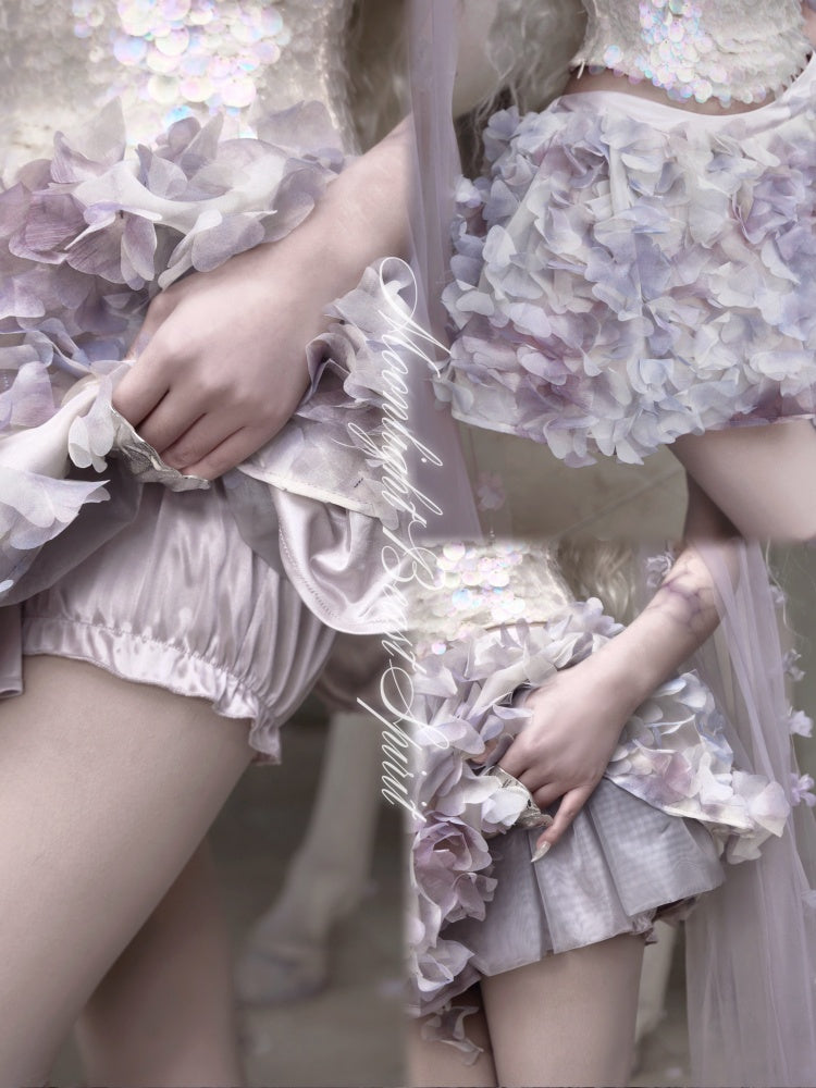 Fairy Three-Dimensional Flower Elastic Waist Short Skirt【s0000016142】